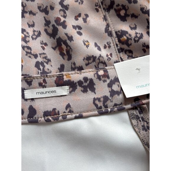 Maurices Button Front A-Line Skirt Size 12 Knee Length Leopard Print New - Picture 3 of 4